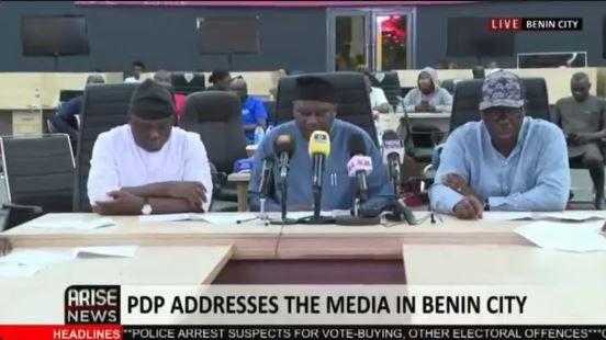 PDP Governors Announce Edo Election Results Before INEC (Video)